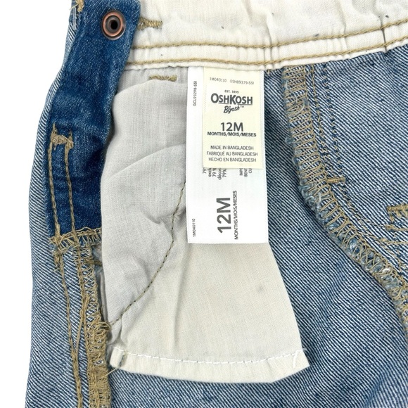 NWT OshKosh B’gosh Knit Denim Heart Pocket Overalls  Baby Girls Size 12M - Picture 8 of 12